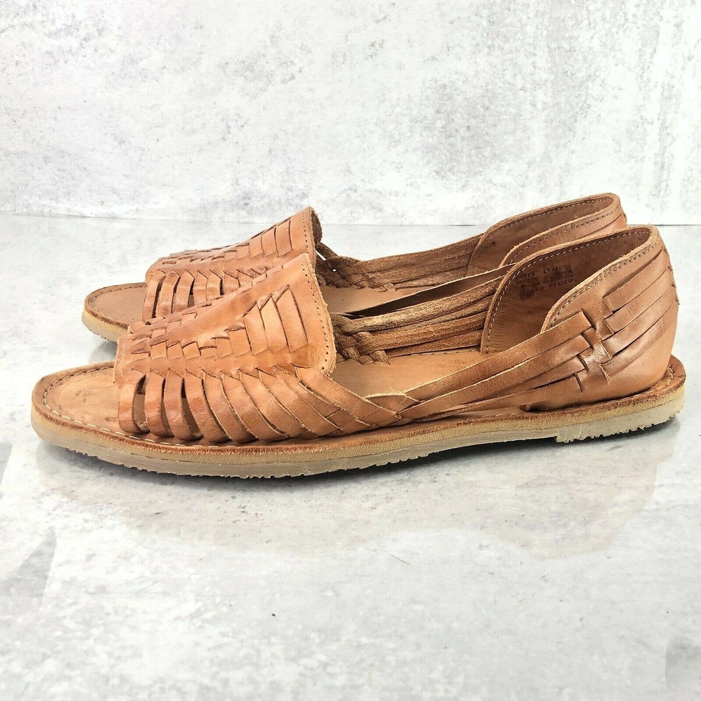Sbicca Jared Huarache Women's 8 Leather Sandals Flats Brown
